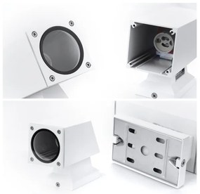 Aigostar - Applique da esterno 2xGU10/230V bianco IP65 quadrato