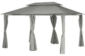 Gazebo da giardino 396x296x270 cm Thira grigio