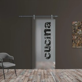 Porta scorrevole sinistra Cucina in alluminio trasparente, L 96 x H 215 cm, con binario Ermes