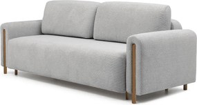 Divano grigio chiaro allungabile/con contenitore e rivestimento in bouclé 244 cm Arcadova – ELTAP