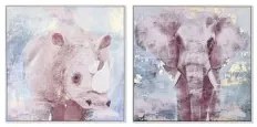 Quadro DKD Home Decor 103 x 4,5 x 103 cm Elefante Moderno (2 Unità)