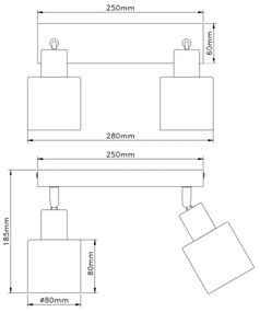 Globo 54114-2 - Faretto TRENT 2xE14/25W/230V
