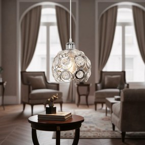 LAMPADA ELEGANTE DI SOFFITTO APP207 CRISTALLO LOFT ARGENTE