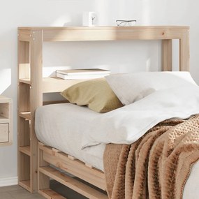 Testiera Con Ripiani 100 Cm İn Legno Massello Di Pino /