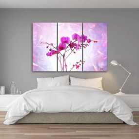 Quadro su tela 3  pannelli, Orchidea essenziale  Dimensioni Tappeti 150x100