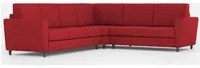 Divano Angolare 6 Posti 288x228x85 cm Yasel in Tessuto Rosso