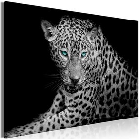 Quadro  Leopard Portrait (1 Part) Wide  Colore Verde, Dimensioni e Misure 120x80