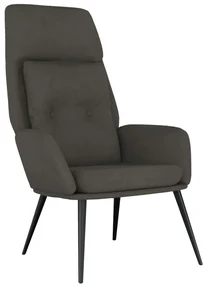 Poltrona rilassante grigio scuro in similpelle scamosciata