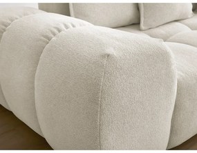 Divano angolare bianco allungabile e con contenitore (penisola a destra/a L) con rivestimento in ciniglia Everest – Bobochic Paris