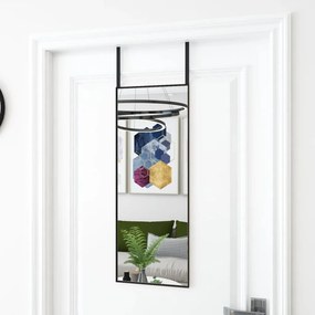 Specchio da Porta in Vetro e Alluminio disponibile in varie dimensioni, 30 x 80 cm / Nero