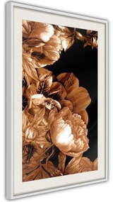 Poster  Summer Flowers in Sepia  Cornice Quadri Cornice d'oro, Larghezza x Altezza Home decor 40x60