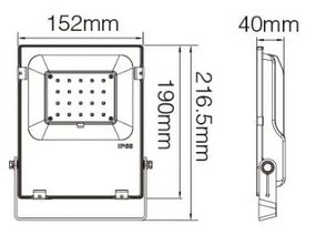 Faro LED 20W RGB+CCT  IP65, Dimmerabile - RF 2,4 GHz Colore RGB+CCT