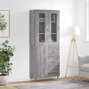 Credenza Grigio Sonoma 69,5x34x180 Cm İn Legno Multistrato /
