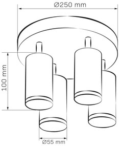 Luce Spot da bagno TURYN 4xGU10/10W/230V IP44 bianco