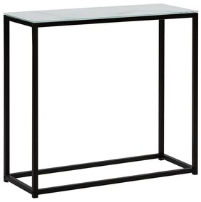Tavolino consolle vetro bianco nero 80 x 30 cm DELANO Beliani