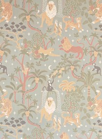 Majvillan Carta da parati Jungle Glow - Tropical Blue