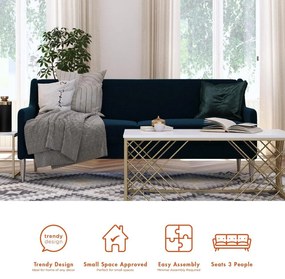 Divano blu 190,5 cm Virginia - CosmoLiving by Cosmopolitan