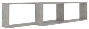 Mensole a cubo 2 pz grigio cemento 100x15x30 cm in truciolato