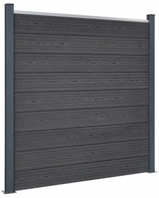 Set Pannello Di Recinzione Grigio 180x186 Cm İn Wpc /