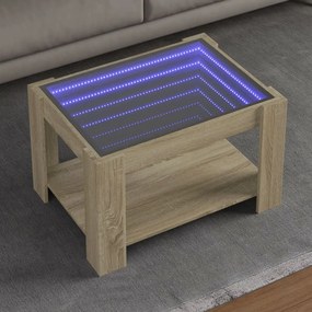 Tavolino Salotto Con Led Rovere Sonoma 73x53x45 Cm Multistrato /