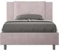 Letto imbottito 1 piazza e mezza 120x210 cm Appia - Senza rete,Glicine,Microfibra