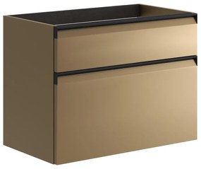 Mobile da bagno sotto lavabo Fusion giallo L 79.5 x H 60 x P 45.5 cm 2 cassetti, lavabo non incluso