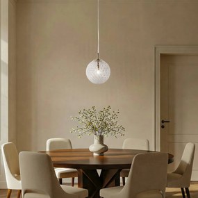 Lampada a sospensione Cadix in vetro, 1 luce, Ø 21 cm TK Lighting, dimmerabile, Chiaro / Trasparente, Soggiorno / Sala da pranzo, Vetro