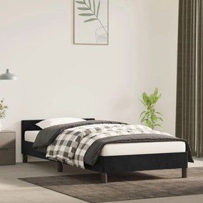 Giroletto Con Testiera Senza Materasso Nero 90x200 Cm Velluto /