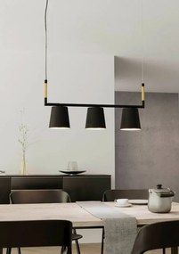 Lampadario Moderno Lacey nero paralume nero 3x E27 Ø0cm EGLO
