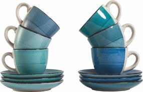 Set 6 Tazzine da Caffè con Piattino Ø6,8x5,6 cm in Gres VdE Tivoli 1996 Baita Acqua...