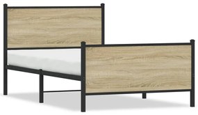Giroletto Senza Materaso İn Metallo Rovere Sonoma 100x190 Cm /