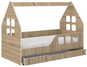 Letto per bambini con cassetto 160 x 80 cm in rovere sonoma destro