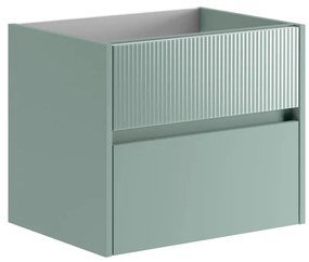 Mobile da bagno sotto lavabo Niwa verde laccato opaco L 59.5 x H 50 x P 45.5 cm 2 cassetti, lavabo non incluso
