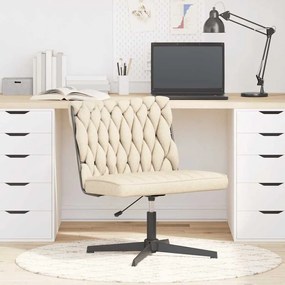 Sedia Da Ufficio Girevole Crema İn Tessuto /
