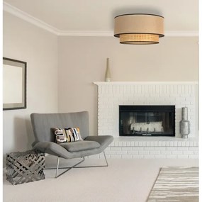 Duolla - Plafoniera BOHO 1xE27/15W/230V diametro 45 cm beige/rattan