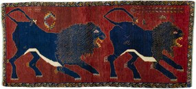 Gabbeh Tappeto 220x110 Rosso (Iran) Annodato A Mano