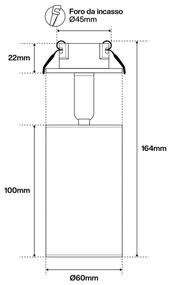 Faretto GU10 da Incasso Orientabile Foro Ø51mm - Nero