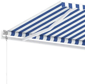 Tenda da Sole Automatica Autoportante 300x250 cm Blu e Bianca