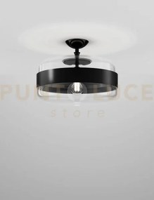 Futura soffitto g cristallo nero montatura nero opaco 1 luce attacc...