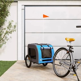 Rimorchio Da Bici Per Animali Blu E Grigio Oxford E Ferro /