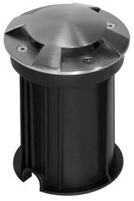 Faretto Carrabile 4 Direzioni MR16 IP67, Acciaio INOX 12/24V, Inox Colore del corpo Alluminio