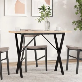 Tavolo Da Pranzo Telaio A X 100x50x75,5 Cm Legno Pino E Acciaio /