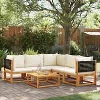 Set Divano da Giardino 6 pz con Cuscini in Massello di Acacia 3278874