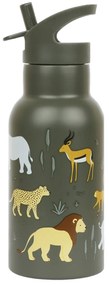 A Little Lovely Company - borraccia in acciaio inox, 350 ml - animali della savana