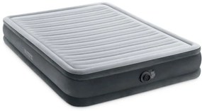 67770ND - Materasso Gonfiabile Dura-Beam Comfort Plush Matrimoniale, con Pompa Elettrica Incorporata, pvc, Grigio, 152x203x33 cm - Intex