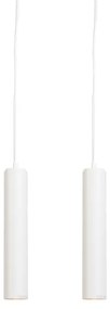 Set di 2 lampade a sospensione di design bianche - Tuba Small