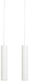 Set di 2 lampade a sospensione di design bianche - Tuba Small