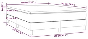 Giroletto a Molle con Materasso Cappuccino 140x190cm Similpelle