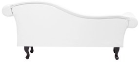 Chaise longue vintage destra in pelle sintetica bianca LATTES Beliani