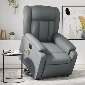 Poltrona Alzapersona Elettrica Reclinabile Grigio İn Similpelle /